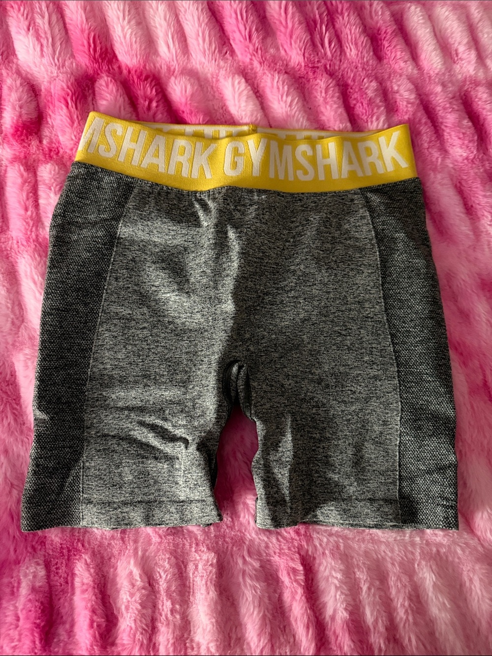 Gymshark Compression Shorts with Yellow Logo Waistband